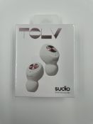 As new Sudio TOLV Wireless Bluetooth Earbuds in White (Box sealed).