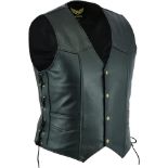 Leatherick London Black Leather Jacket with Laces, Size M (REF: CSSplit).