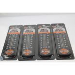 Four Harley Davidson Retro Motorcycles Thermometers.