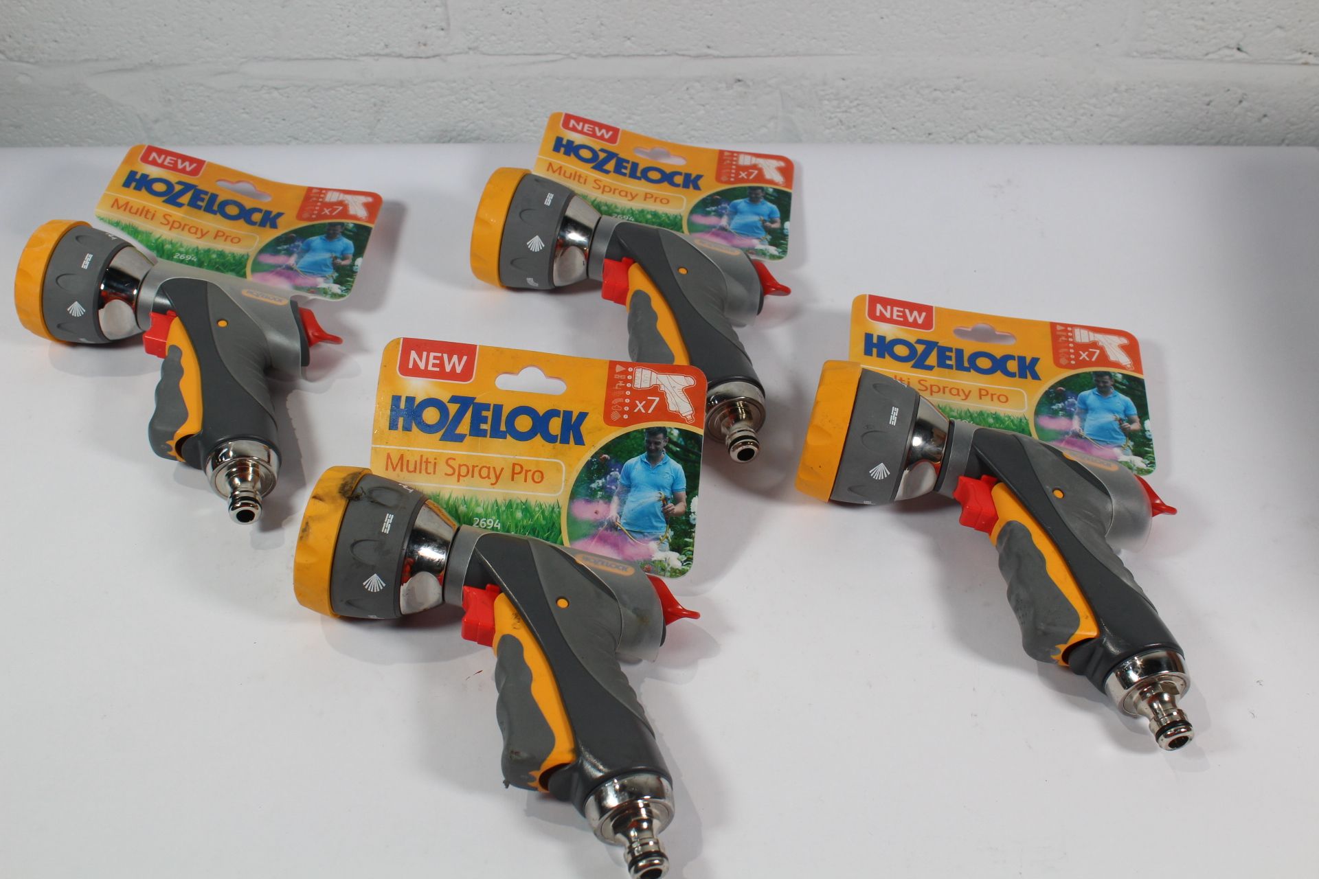 Four Hozelock Multi Spray Pro with Seven Functions.