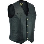 Leatherick London Black Leather Jacket, Size 5XL (REF: CSSplit).