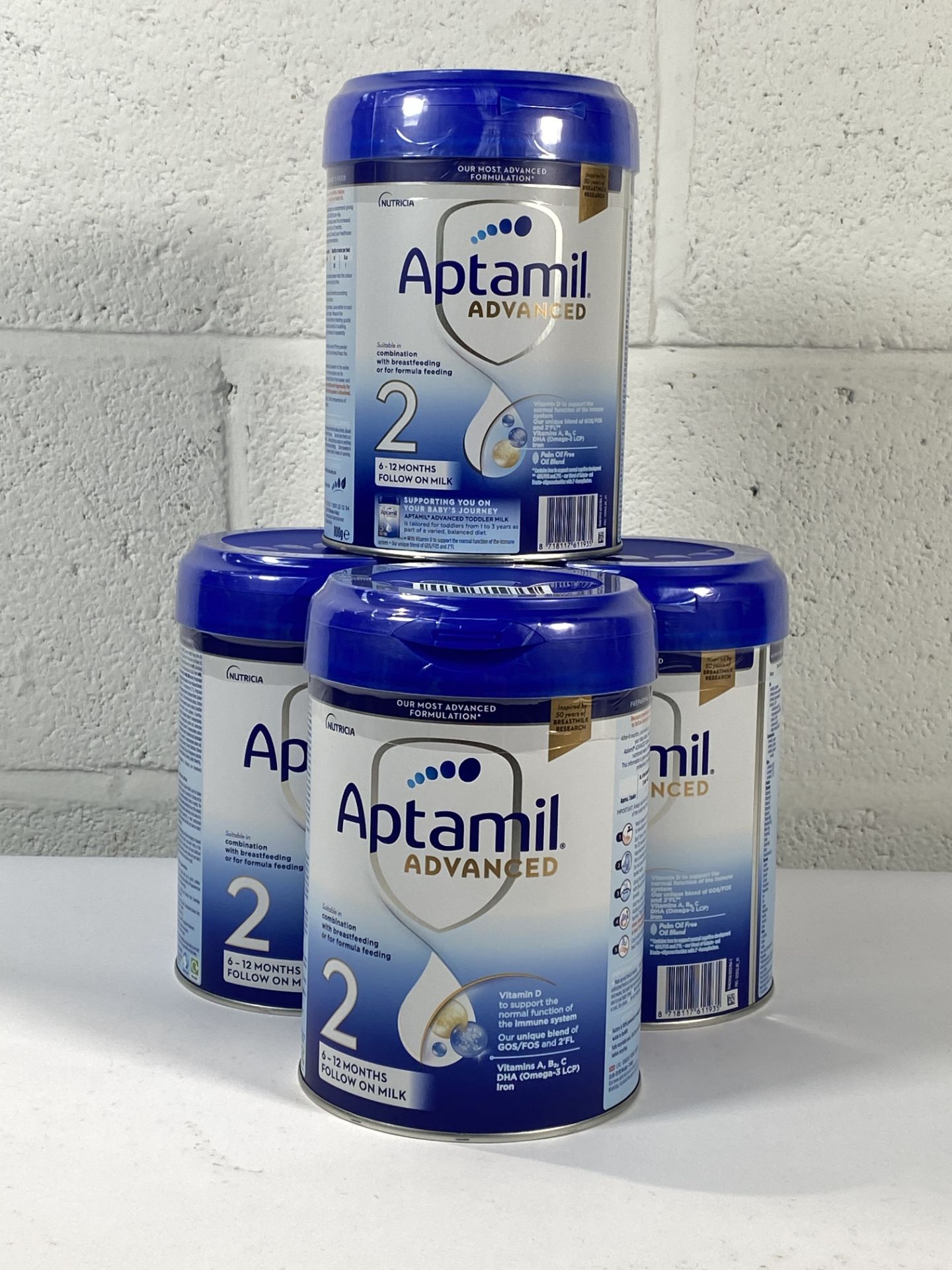Four Aptamil Advanced 2 Follow on Milk (6-12 months) (Expiry 11/2025).