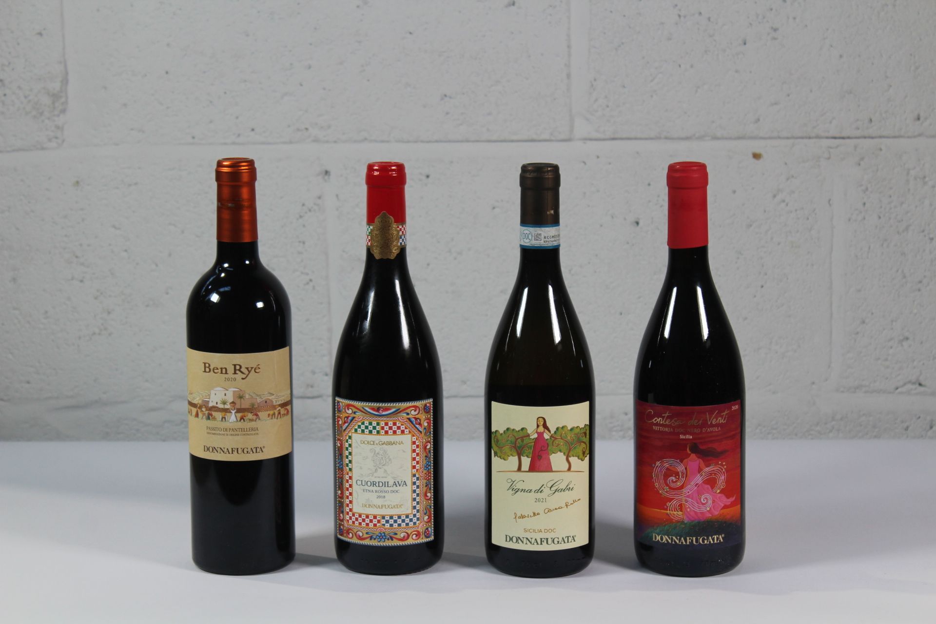 Four Donnafugata Wines to include Dolce & Gabbana Cuordilava 2018, 750ml, Red Wine, Contesa Dei Vent