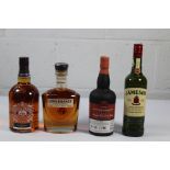 Longbranch Bourbon Whiskey 700ml, Jameson Irish Whiskey 700ml, Lossit Blended Malt Scotch Whisky 700