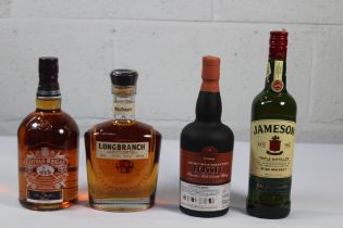 Longbranch Bourbon Whiskey 700ml, Jameson Irish Whiskey 700ml, Lossit Blended Malt Scotch Whisky 700