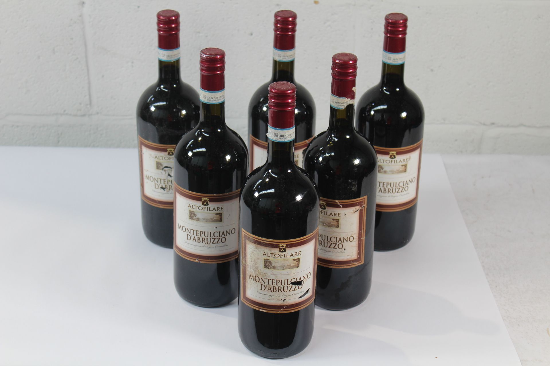 Six Altofilare Montepulciano D'Abruzzo 2019 Red Wine 6 x 1500ltr, Labels Distressed.