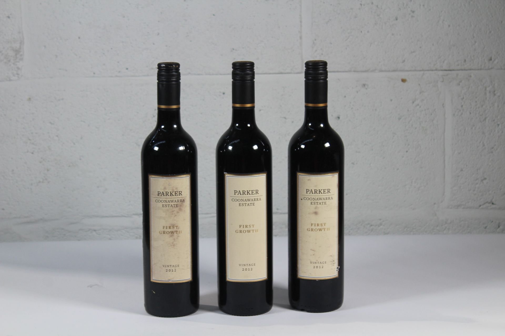 Three Parker Coonawarra Estate First Growth Vintage 2012 Red Wines 3 x 750ml Labels Slightly Distres