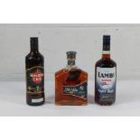 Lamb's Navy Rum 700ml, Havana Club Aged 7 Years 700ml, Flor De Cana 12yr Rum 700ml.