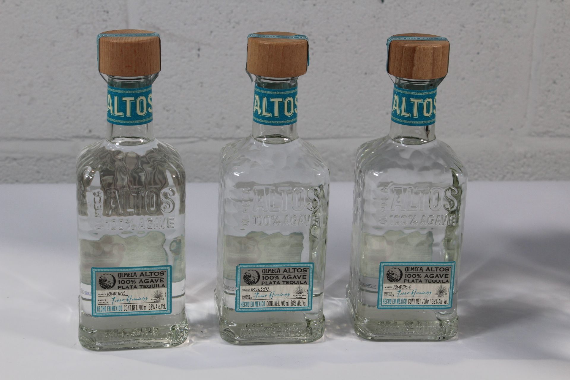 Three Olmeca Altos 100% Agave Plata Tequila 3 x 700ml.