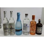 Two Portobello Road London Dry Gin 2 x 500ml, Monkey 47 Dry Gin 500ml, Stray Dog Wild Gin 750ml, Sil