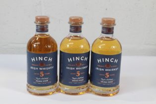 Three Hinch County Down Irish Whiskey Aged 5 Years Double Wood 3 x 700ml.