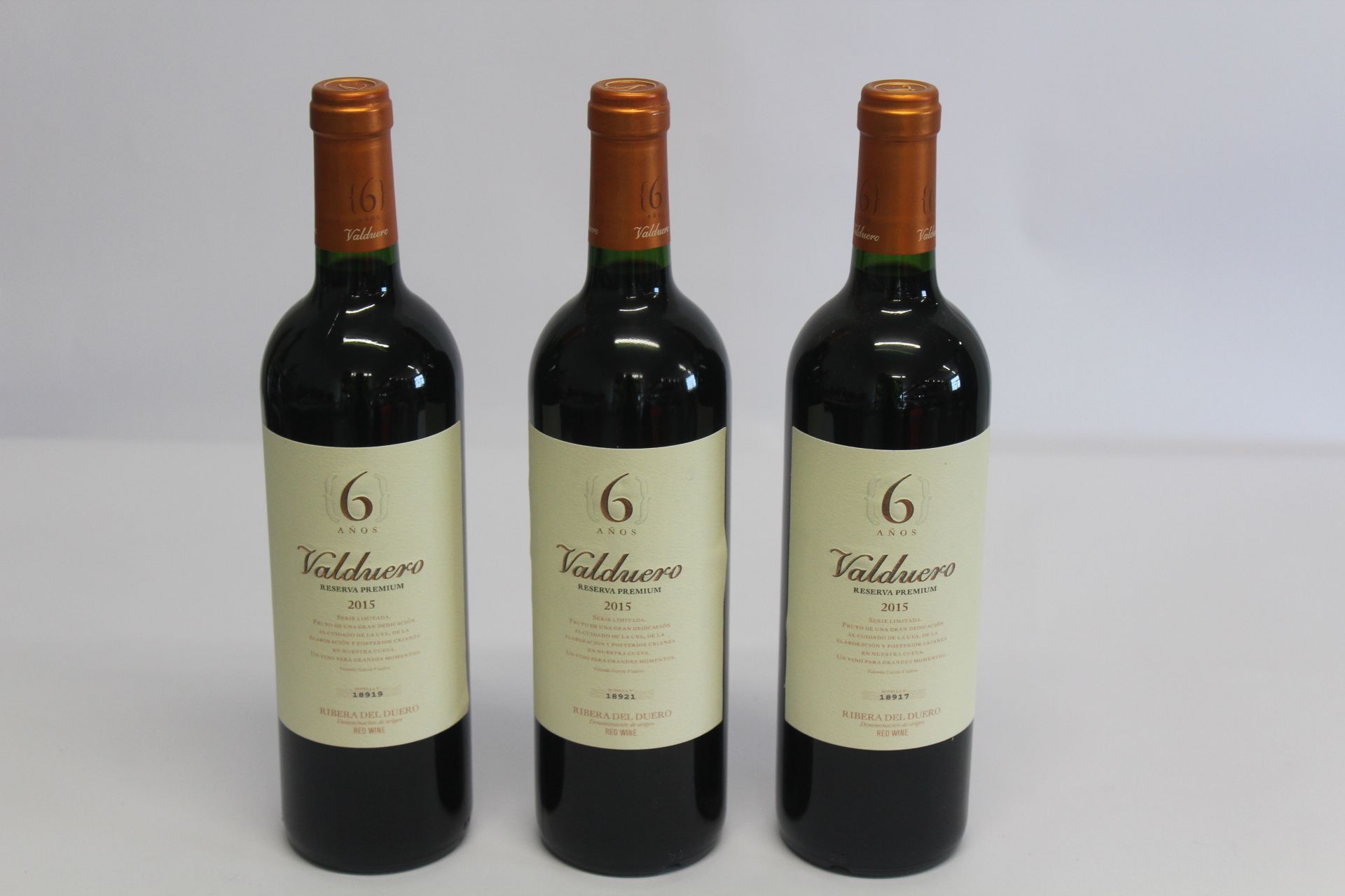 Three 6 Anos Valduero 2015 Reserve Premium Ribera Del Duero 3 x 750ml Red Wine.