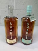 Bhakta Armagnac Distilled 1989 750ml and Bhakta Straight Rye Whiskey Calvados & Armagnac 1928 750ml.