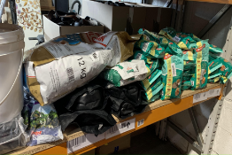 A quantity of Pet and Garden related items (One Shelf).