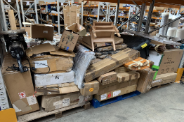 A Large Quantity of Assorted Homeware to Include a Safety Gate, Flat Pack Furniture and other Relate