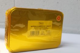 Two Nipra 250g tin of Saffron Filaments Cat . I Quality packing year 2022 campaign 2021 - 2022 (BB 3