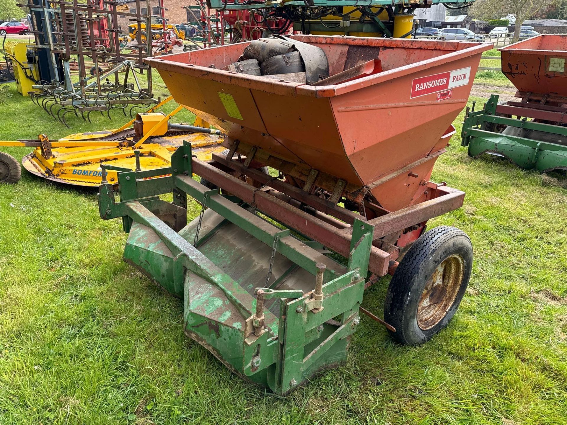 Ransomes Faun 2 row potato planter with Hoestra forming hoods NB: Control box and manual - Image 2 of 2