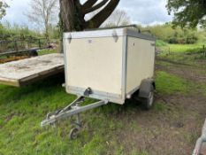 Brenderup single axle spray trailer on 155R13C wheels and tyres. Serial No: D36CCGBZ3