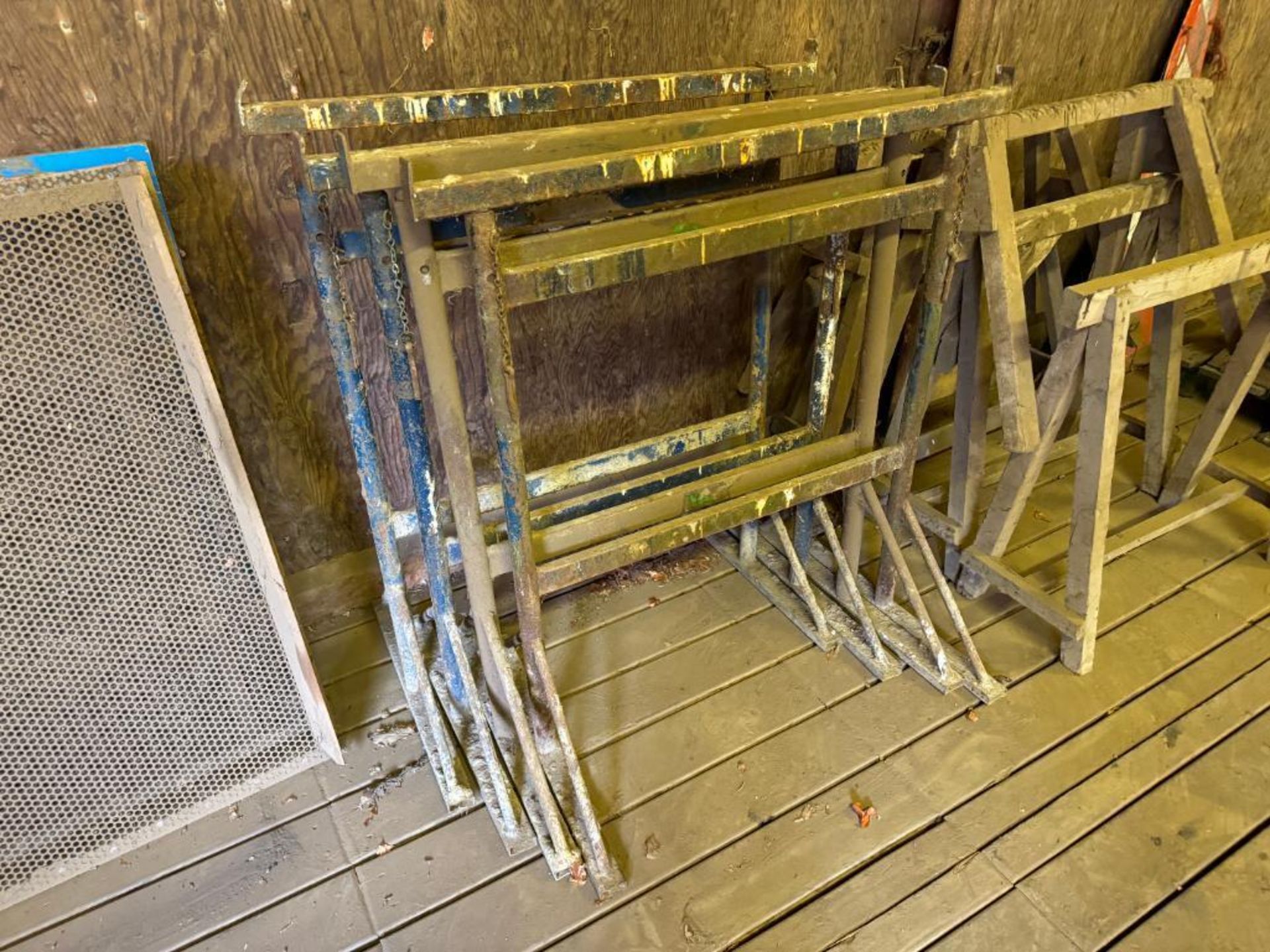 4No metal platform trestle stands - Image 2 of 2