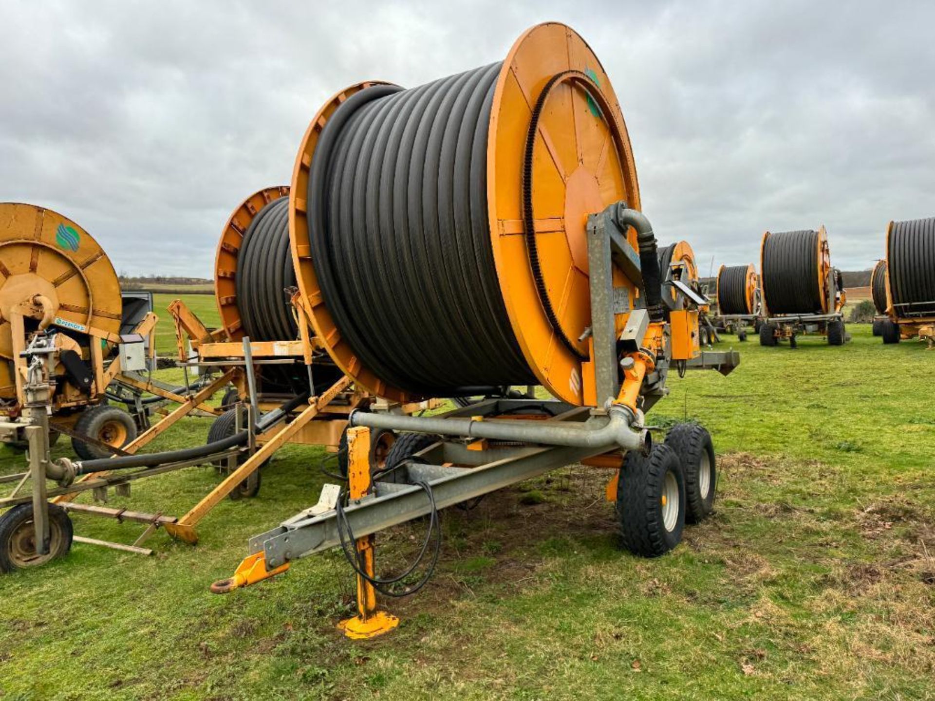 2010 Perrot TR45 110:370 irrigation reel, twin axle with Briggs boom connector. Serial No: 10.560 NB - Image 4 of 11