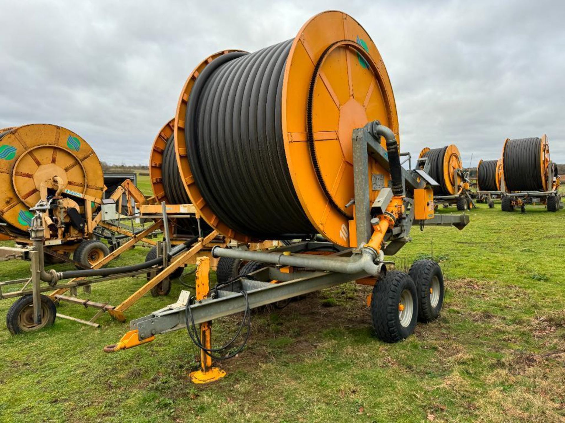 2010 Perrot TR45 110:370 irrigation reel, twin axle with Briggs boom connector. Serial No: 10.560 NB - Image 5 of 11