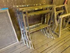 4No metal platform trestle stands