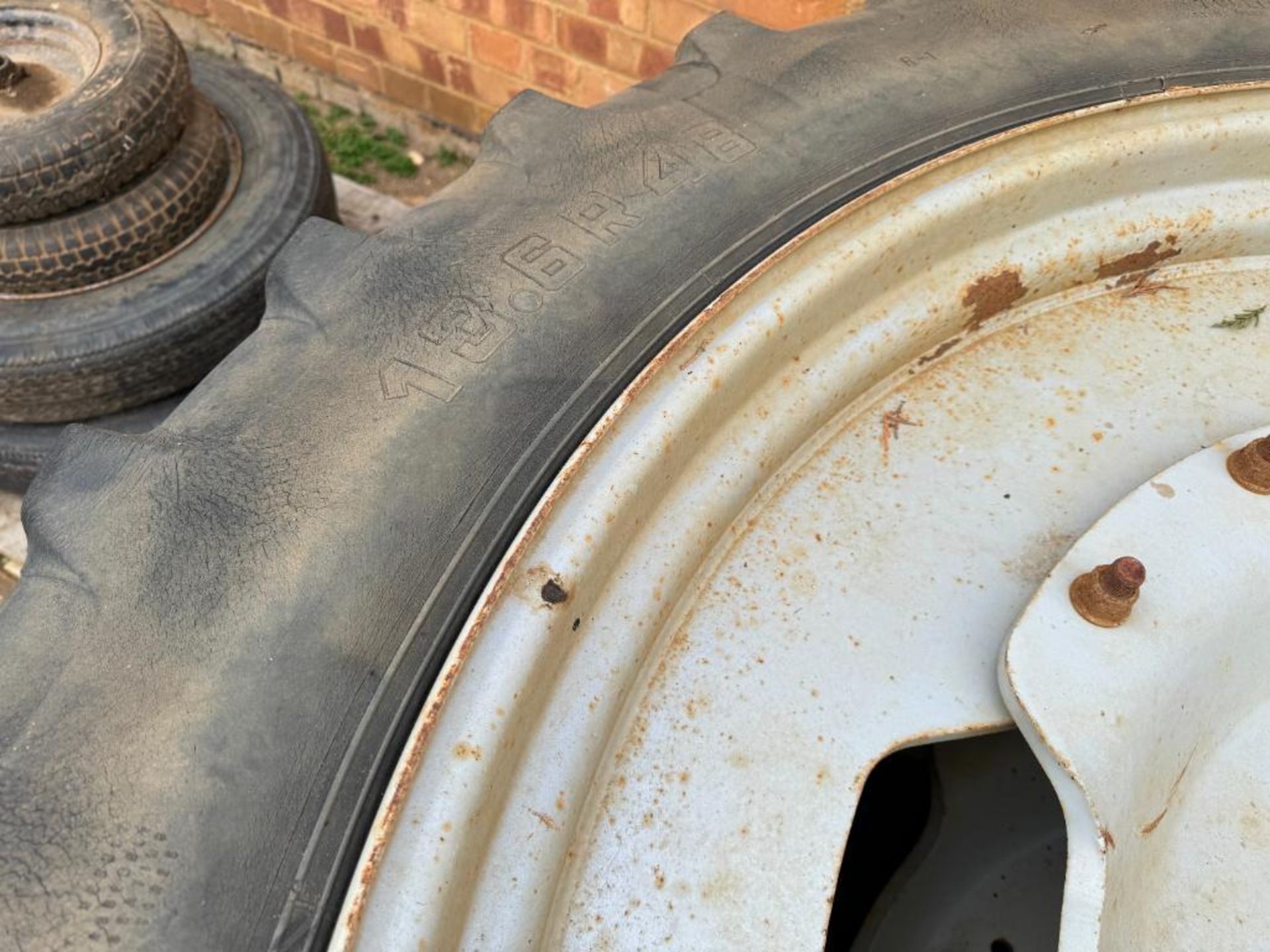 Set Alliance 13.6R48 rear and BKT 11.2R36 front row crop wheels and tyres on Massey Ferguson centres - Image 4 of 8