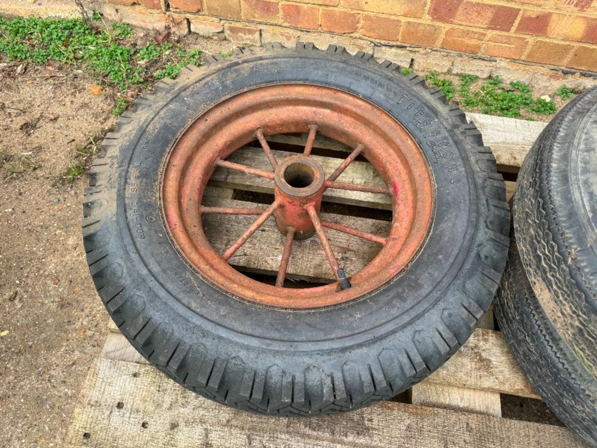 3No 6.00-16 spoked wheels and tyres - Image 2 of 2