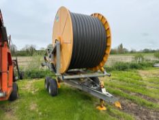 2010 Perrot TR45 110:370 irrigation reel, twin axle with Briggs boom connector. Serial No: 10.560 NB