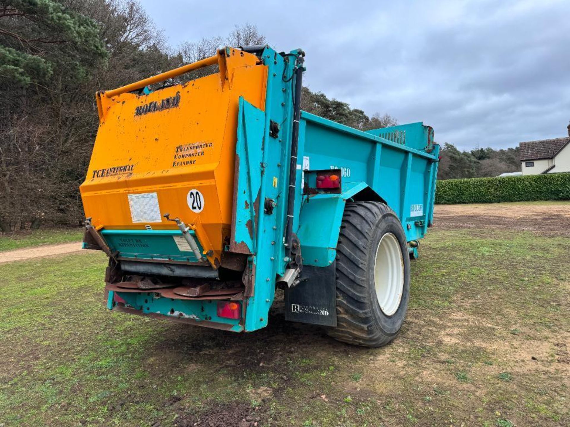 2007 Rolland V2-160 single axle rear discharge manure spreader with horizontal beaters, slurry door - Bild 13 aus 20