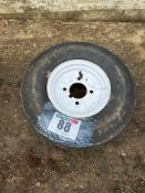 Single 4.80/4.00-8 wheel and tyre