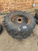 Pair Dunlop Fieldmaster 9.5/9-24 drill wheels and tyres