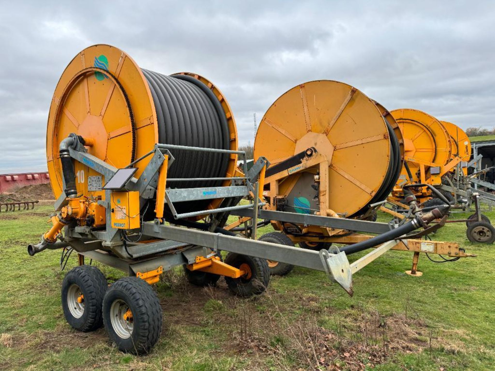 2010 Perrot TR45 110:370 irrigation reel, twin axle with Briggs boom connector. Serial No: 10.560 NB - Image 11 of 11