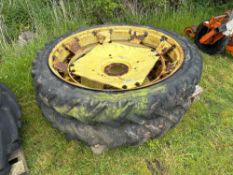 Pair Kleber 8.3R44 row crop wheels and tyres to suit David Brown