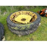 Pair Kleber 8.3R44 row crop wheels and tyres to suit David Brown