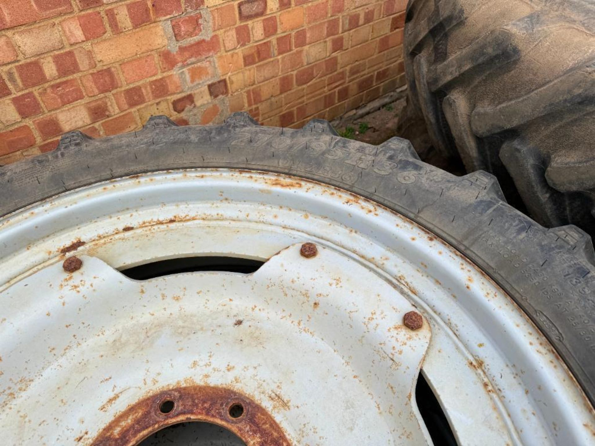 Set Alliance 13.6R48 rear and BKT 11.2R36 front row crop wheels and tyres on Massey Ferguson centres - Image 7 of 8