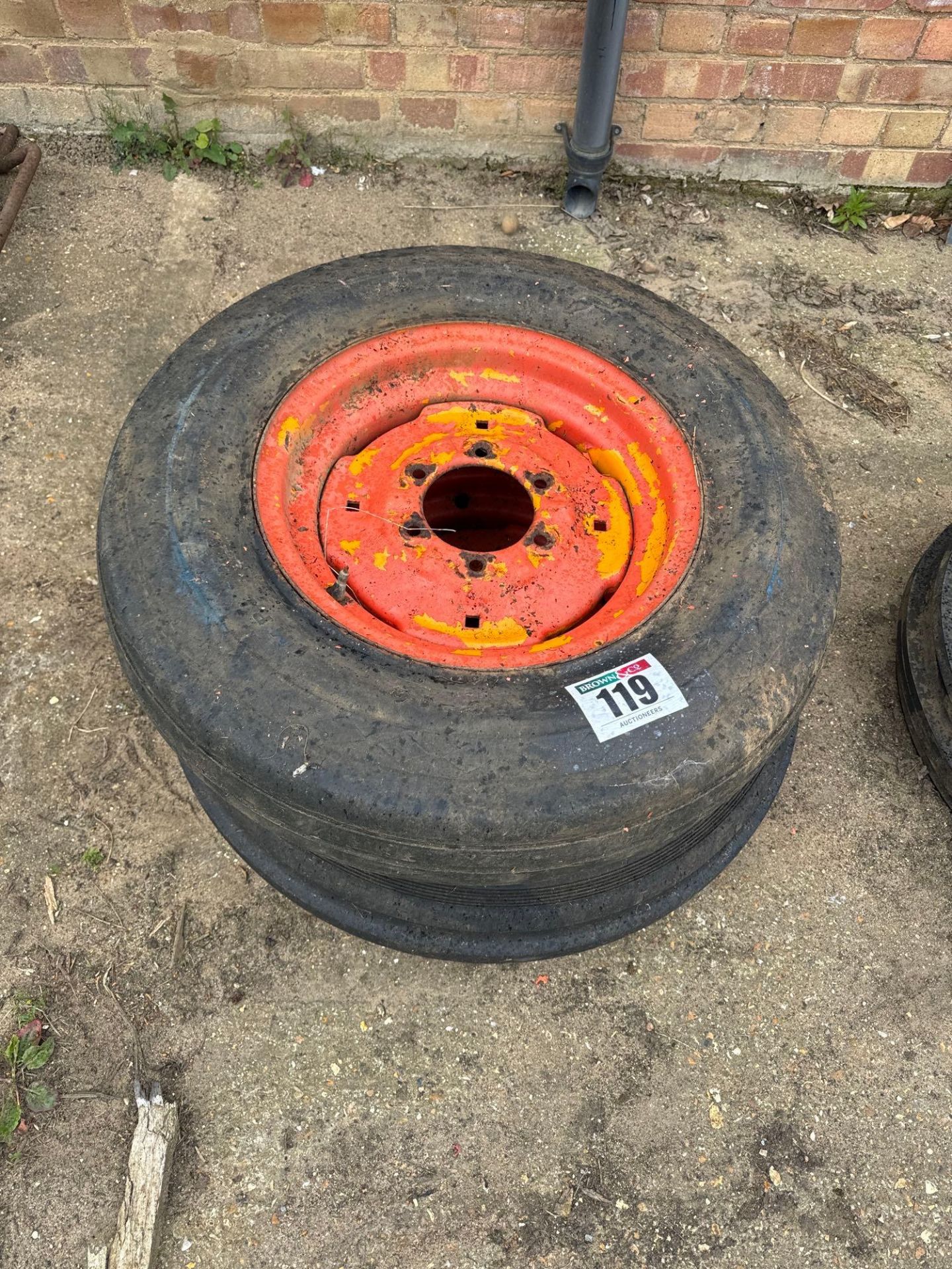 2No David Brown 7.50-16 front wheels and tyres - Image 2 of 2