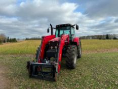 2005 Massey Ferguson 6480 Dynashift 4wd 40kph tractor with 3 manual spools, 10No front wafer weights