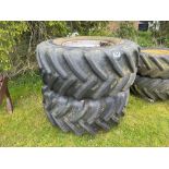 Pair Goodyear 600/70R30 wheels and tyres to suit Cleanacres Sprayer