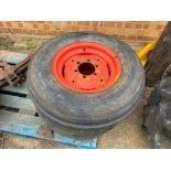 2No David Brown 7.50-16 front wheels and tyres