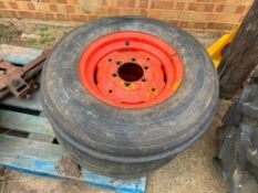 2No David Brown 7.50-16 front wheels and tyres