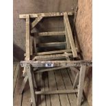 5No wooden trestle stands