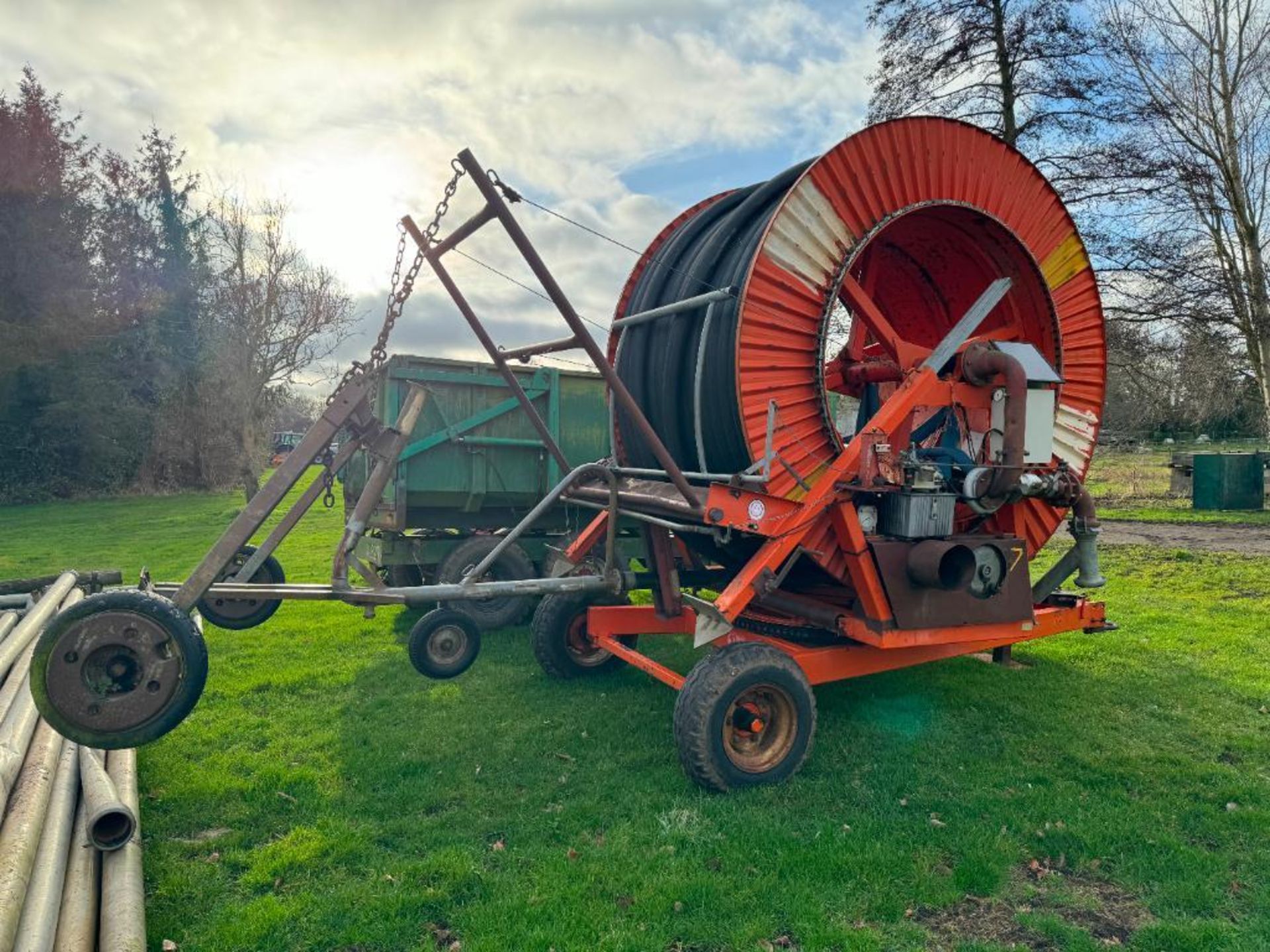 Irrifrance 110.350 irrigation reel with rain gun, single axle, spares or repairs - Image 4 of 11