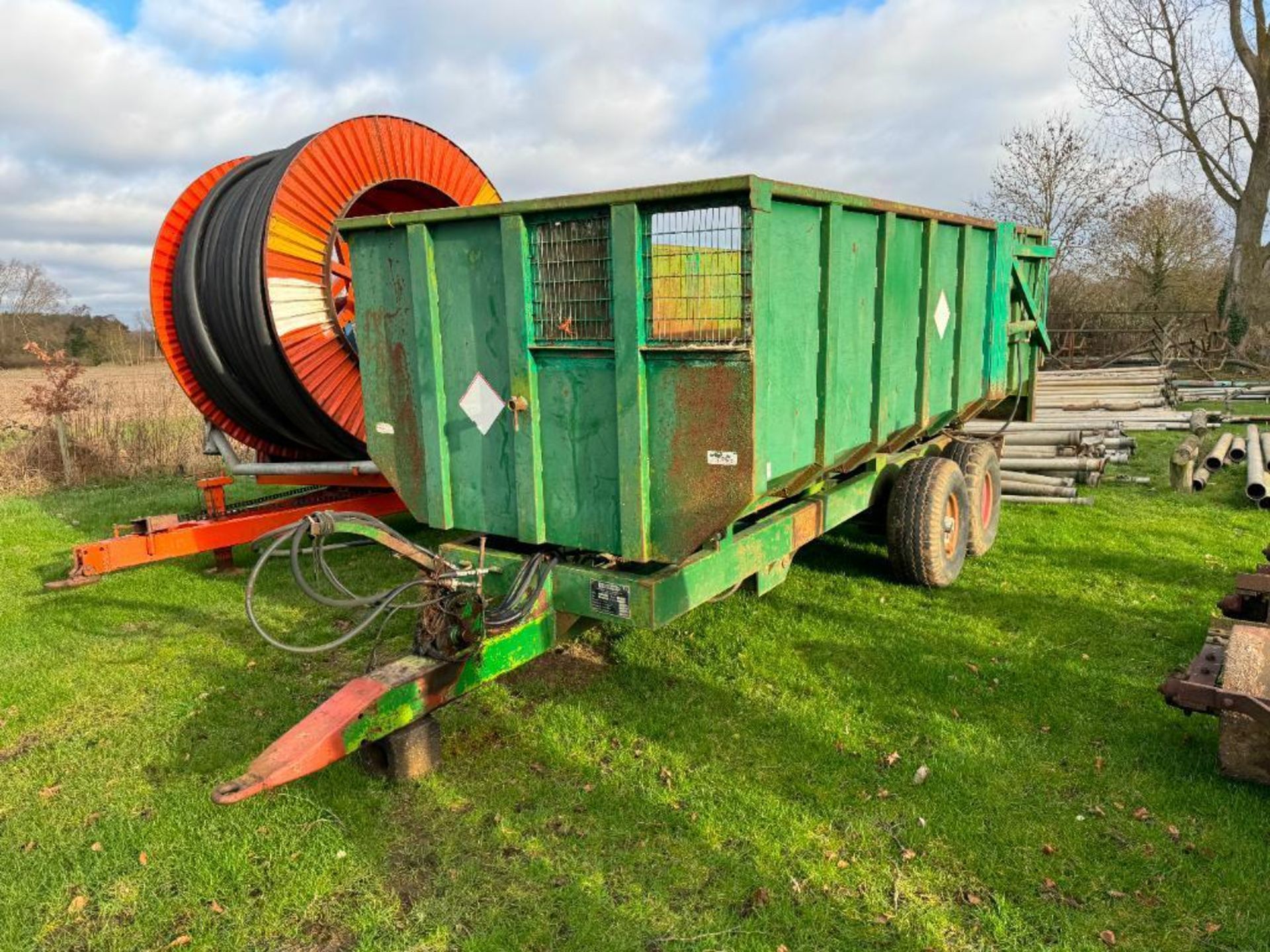 1980 ETC Engineering Hercules 9t twin axle root trailer with hydraulic tailgate and grain chute, twi - Bild 5 aus 14