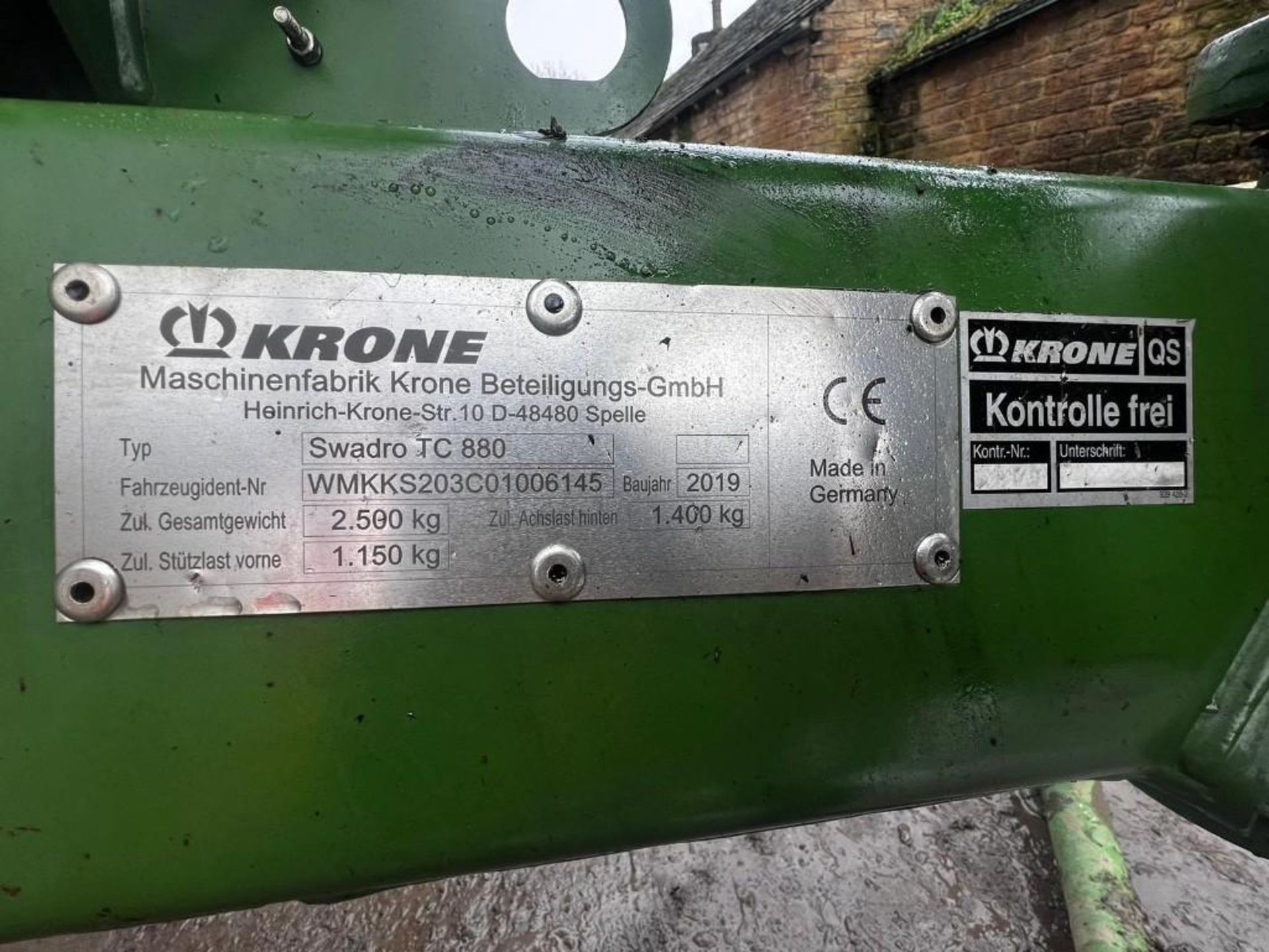 2019 Krone Swardo TC880 Plus Twin Rotor Rake - (Yorkshire) - Bild 8 aus 13