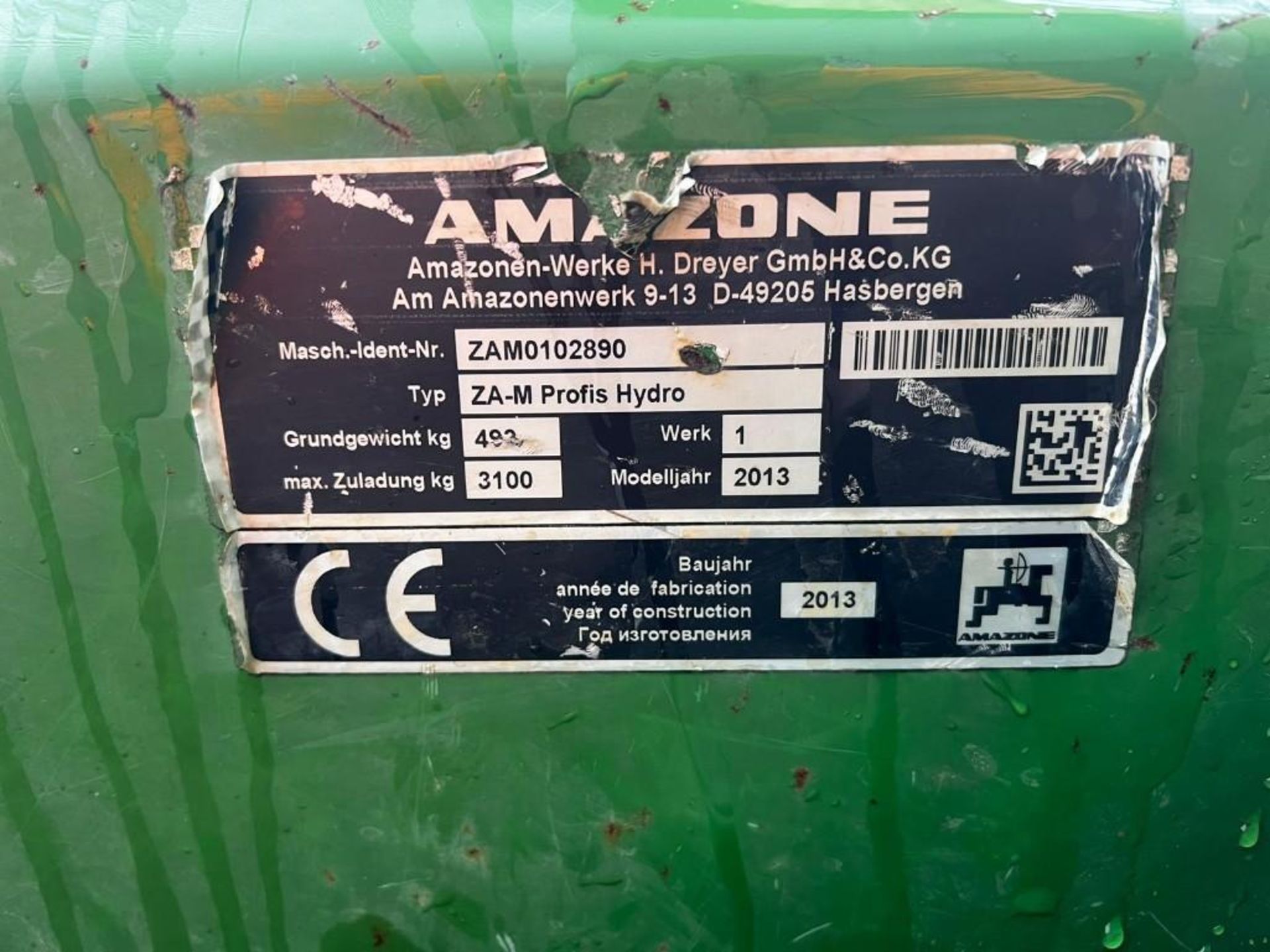 2013 Amazone ZA-M 3001 Profis Hydro Fertiliser Spreader - (Yorkshire) - Bild 25 aus 26