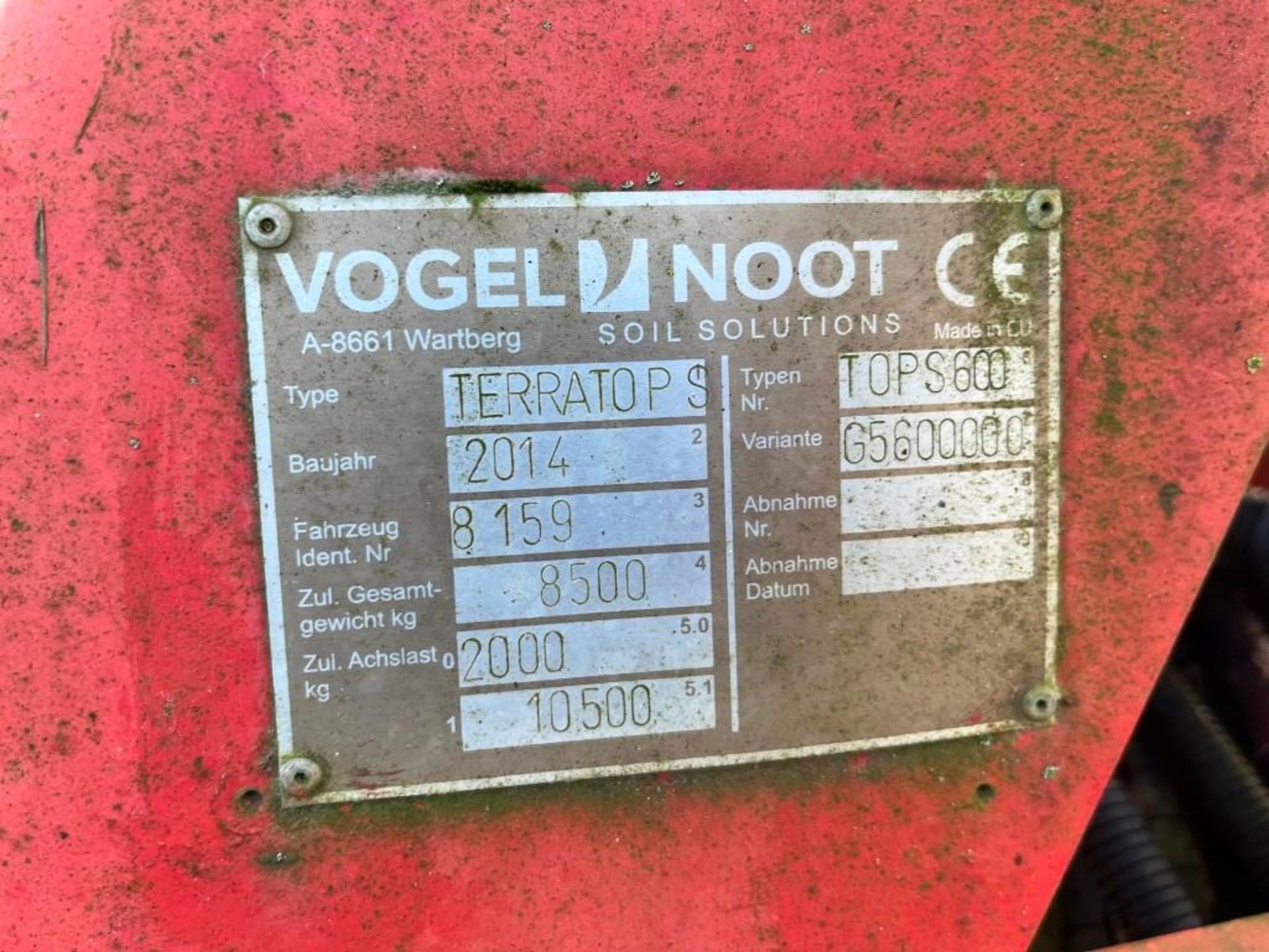 2014 Vogel Noot 6m Terratop S - (Suffolk) - Image 11 of 11