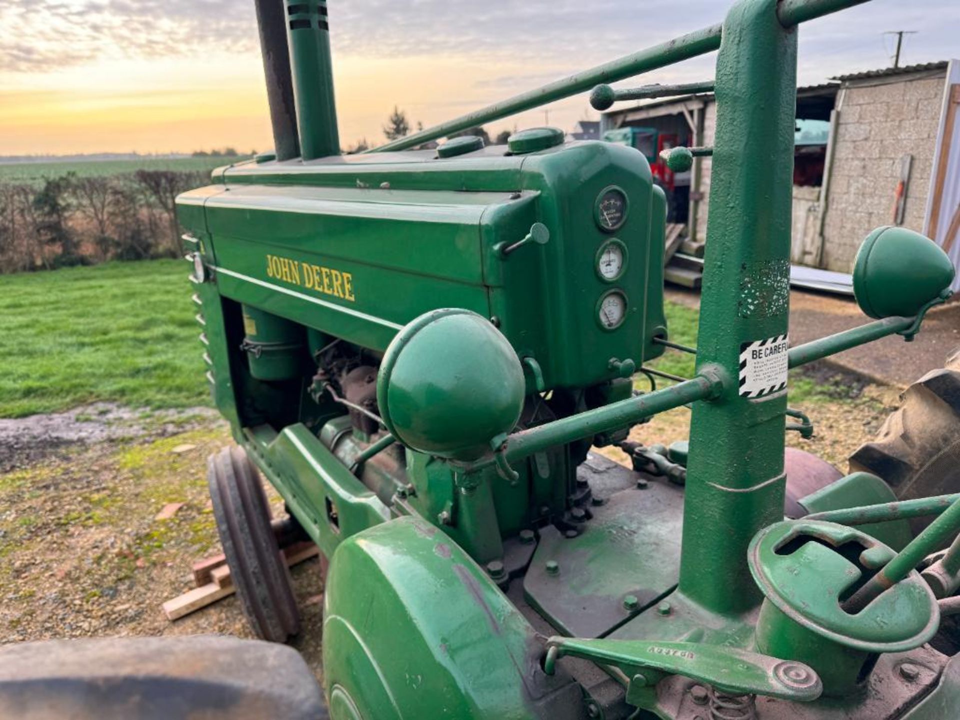 1948 John Deere Model A row crop tractor with side belt pulley, rear PTO and drawbar and twin front - Image 12 of 15