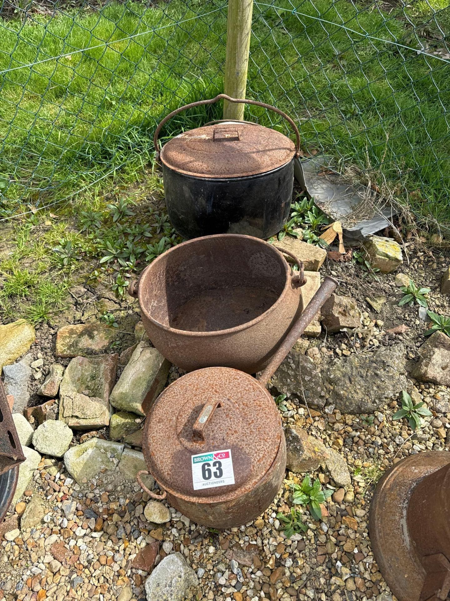 Cast iron pots and kettle