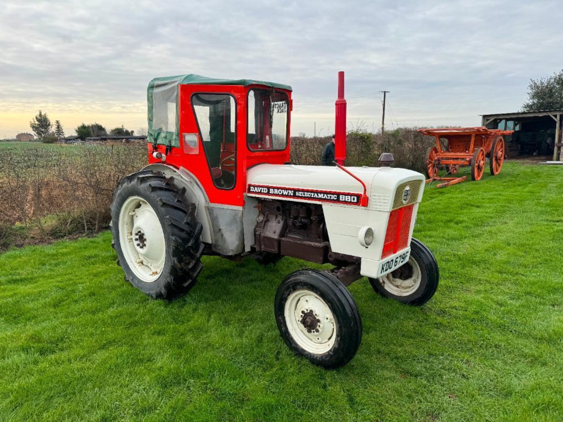 1968 David Brown 880 Selectamatic 2wd diesel tractor with canvas cab, rear hydraulic valve, PTO, rea - Image 12 of 19